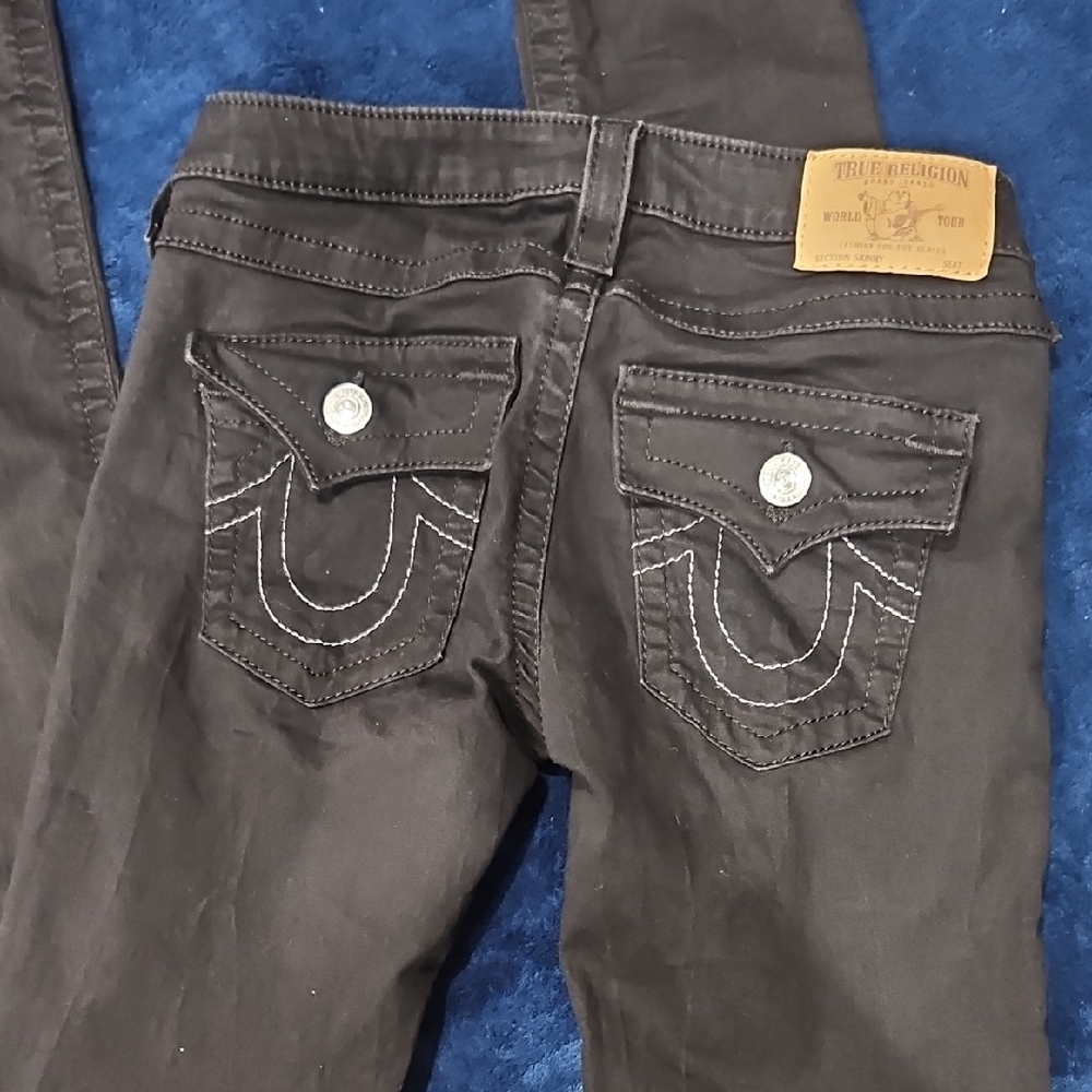 ⭐️TRUE RELIGION BLACK LOW RISE SKINNY JEANS Y2K SZ 26⭐️